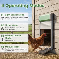 Automatic Chicken Coop Door with Remote Control and Light Sensor Timer