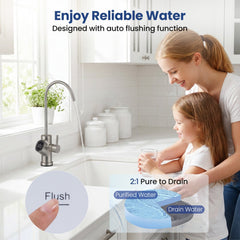 AW-RB05 Alkaline PH+ Reverse Osmosis Water Filter 800 GPD Tankless Under-Sink RO System-Black