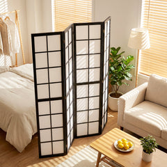 3 Panel Room Divider, 5.6 ft Folding Wall Divider Room Partition for Home Office, Bedroom, Black