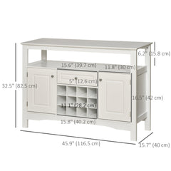 Modern Kitchen Buffet Bar Cabinet Storage Sideboard Dining Server with Drawer & 12-Bottle Wine Rack for Living Room, Espresso