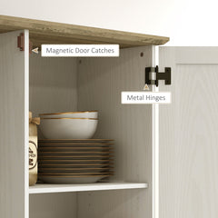 70" Tall Kitchen Pantry Cabinet with Door Shelves and Adjustable Shelves, Black Wood Grain