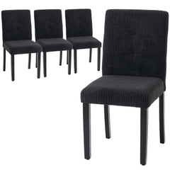 Modern Dining Chairs Set of 4, Kitchen Chairs with Rubberwood Legs and Padded Seat, Beige