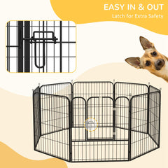 8 Panel Pet Playpen Play Yard Fence Home DIY Heavy-Duty Metal Foldable Indoor Outdoor 31.5"H