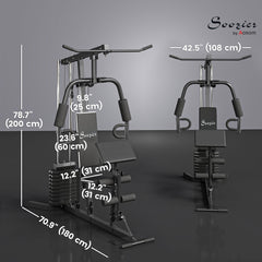 Multi-Exercise Home Gym Station with 99lbs Weight Stack, for Full Body Workout