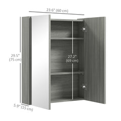 Wall Mount Medicine Cabinet with Mirror, Bathroom Mirror Cabinet Storage Organizer with Adjustable Shelf, Double Door Cupboard, Soft Closing, 23.5" x 29.5", Light Lilac