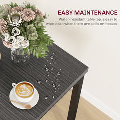 Dining Table Set for 2, 3 Piece Kitchen Table and Chairs with Metal Legs for Small Spaces, Natural Wood