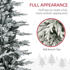 6' Pre Lit Arctic Fir Artificial Flocked Christmas Trees, with Snow Branches, Warm White UL Listed Clear Lights
