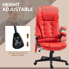 Executive Massage Chairs Heated High Back Reclining Office Chair Swivel Leather Adjustable Vibrating Furniture Black