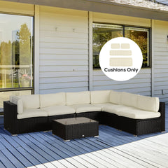 Outdoor 14pc Patio Rattan Sofa Set Cushion Polyester Cover Replacement Set - No Cushion Included Beige