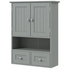 Bathroom Wall Cabinet, Medicine Cabinet, Over Toilet Storage Cabinet with Shelf and Drawers for Hallway, Living Room, White