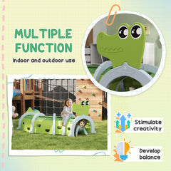 Crocodile Design Tunnel for Kids to Crawl Through, for 3-6 Years, Green
