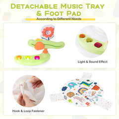 Baby Activity Center Height Adjustable Baby Bouncing Saucer with Interactive Toys-Yellow