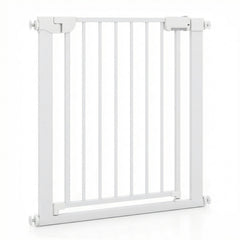 Baby Gate for Stairs Pressure Mounted Auto-Close Door Gate-White