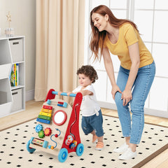Baby Push Walker with Handle and Wheels for Boys & Girls 3+ Years Old-Muticolor