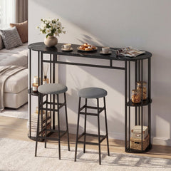 Set of 2 Backless Bar Stools with Black Metal Frame and Two Footrests, 29 Inch Seat Height