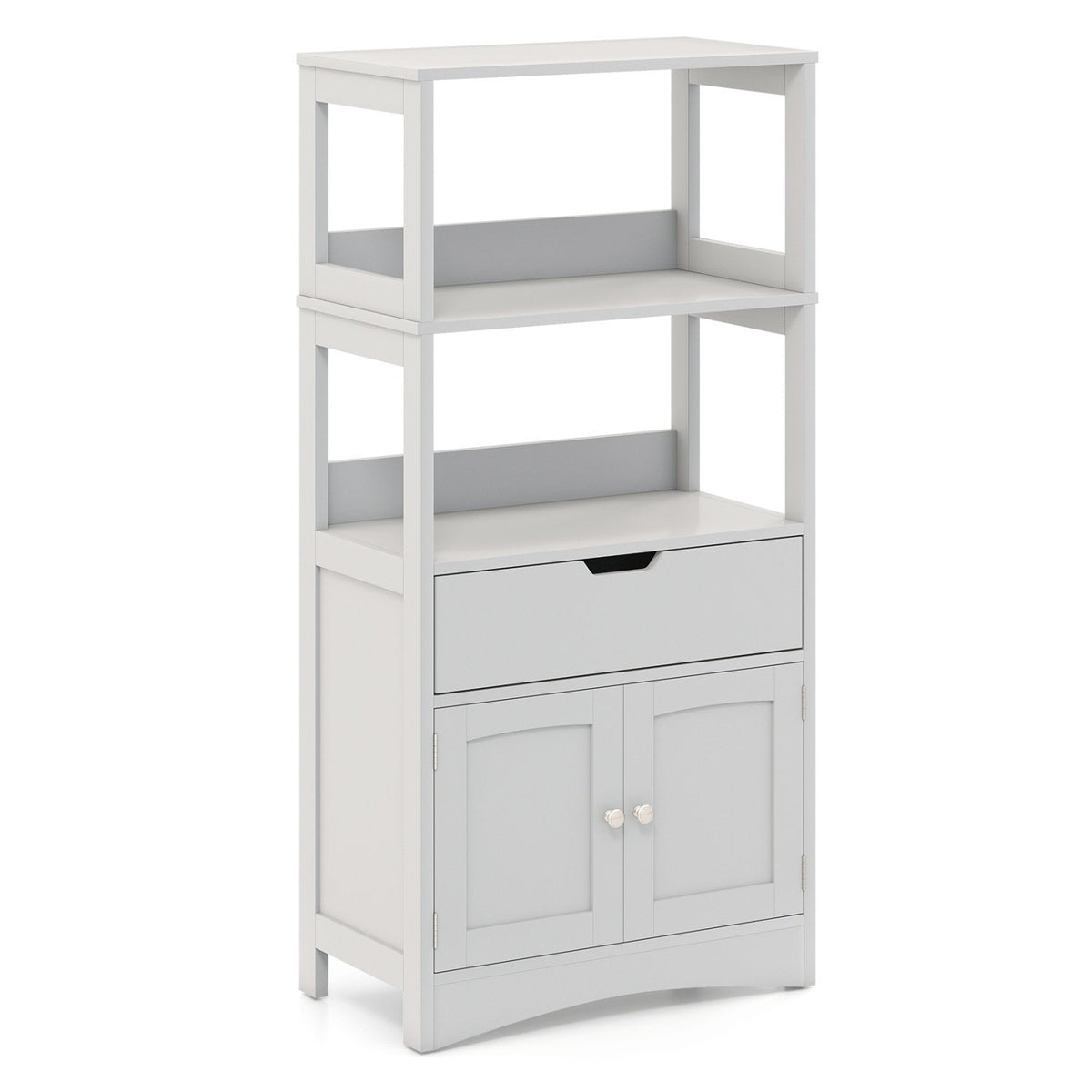 Bathroom Storage Cabinet with Drawer and Shelf Floor Cabinet-Gray