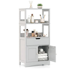 Bathroom Storage Cabinet with Drawer and Shelf Floor Cabinet-Gray