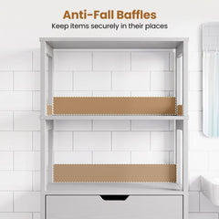 Bathroom Storage Cabinet with Drawer and Shelf Floor Cabinet-Gray
