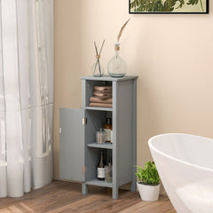 Bathroom Storage Organizer with 2-Tier Cabinet-Gray