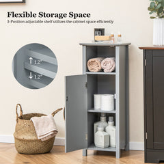Bathroom Storage Organizer with 2-Tier Cabinet-Gray