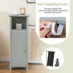 Bathroom Storage Organizer with 2-Tier Cabinet-Gray