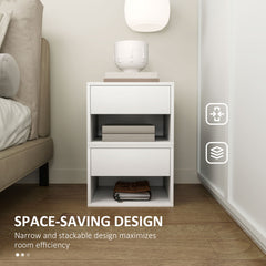 Floating Nightstand Set of 2, Wall Mounted Bedside Table with Drawer for Bedroom Black