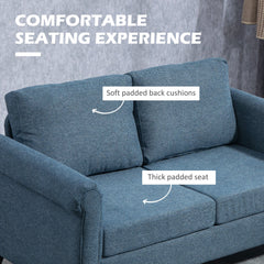 Vintage Loveseat, Upholstered Love Seat Furniture, Chenille-feel Fabric 2 Seater Sofa Couch with Rolled Arms, Gourd-Shaped Rubber Wood Legs for Living Room, Dark Grey