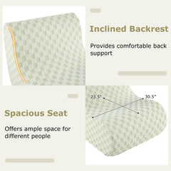 Sage Green Teddy Velvet Lounge Chair with Ottoman, One Piece Sponge and Machine Washable Covers