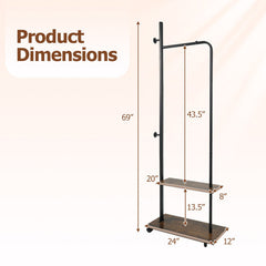 Bedroom Set with 3-Tier Clothes Rack Freestanding Clothing Rack and Dresser Storage Tower