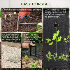 3ft x 300ft Weed Barrier, Landscape Fabric, for Greenhouse Yard Garden Weed Control, Heavy-Duty & Easy Setup, 3.5oz