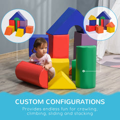 11 Piece Soft Play Blocks Kids Climb and Crawl Gym Toy Foam Building Light Colour