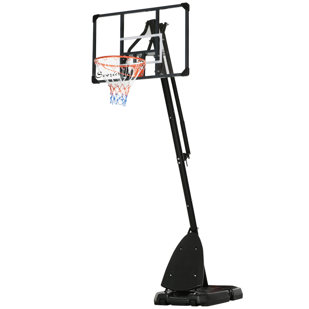 Outdoor Portable Basketball Hoop and Stand with Backboard Weighted Base Wheels, 115.4"-137.8" Height Adjustable