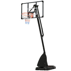 Outdoor Portable Basketball Hoop and Stand with Backboard Weighted Base Wheels, 115.4"-137.8" Height Adjustable