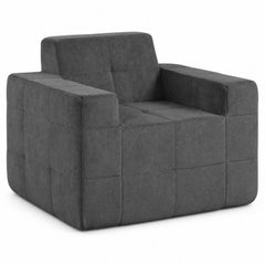 Charcoal Boneless Cloud Armchair, 39 in Wide with 8.5 in Armrests and an 18 in Seat, Rated 352 lb
