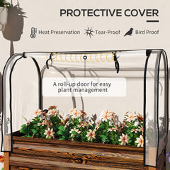 Raised Garden Bed with Cover, Metal Elevated Planter Box with Bottom Shelf and Liner, Black