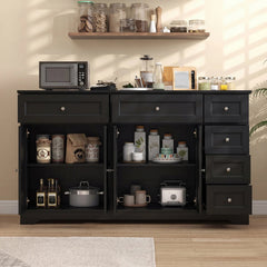 Buffet Sideboard 59 inches Modern Coffee Bar Station Console Table-Black