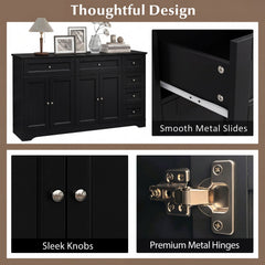 Buffet Sideboard 59 inches Modern Coffee Bar Station Console Table-Black