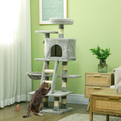 52 Inch Large Cat Tree for Indoor Cats, Dark Grey