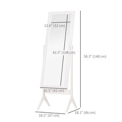 Full Length Mirror, Free Standing Full Body Mirror with Rectangular Frame, Adjustable Angle for Dressing Room, Bedroom, Living Room, Dark Brown
