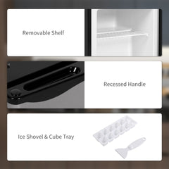 1.1 Cu. Ft. Mini Freezer, Compact Upright Freezer with Reversible Door, Removable Shelf, Adjustable Temperature, Black