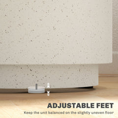 Terrazzo Finish Side Table, 17" Round End Table for Indoor and Outdoor, Charcoal Grey