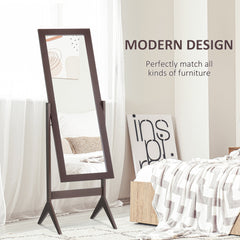 Full Length Mirror, Free Standing Full Body Mirror with Rectangular Frame, Adjustable Angle for Dressing Room, Bedroom, Living Room, Dark Brown
