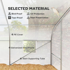 20x10x7ft Walk-in Steeple Greenhouse Outdoor Backyard Plant Seed Growth Shed Tunnel Warm House with 2 Anchor Way Green