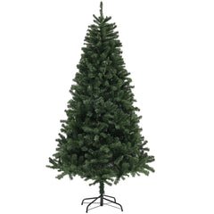 6ft Artificial Christmas Trees with Auto Open and Steel Base, Green