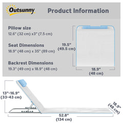 2 Pieces Beach Lounge Chair, Outdoor Folding Chaise Lounge Set w/ Pillow for Sunbath, Snap, Beige