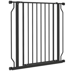 30"- 45" Easy Install Pet Gate w/ Door & Double Locking System, Extra Wide Dog Gate for Stairs, Hallways, White