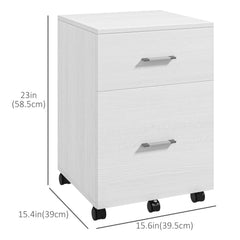 Mobile Filing Cabinet, Vertical File Cabinet with 2 Drawers, Wheels, for Letter or A4 File, Natural