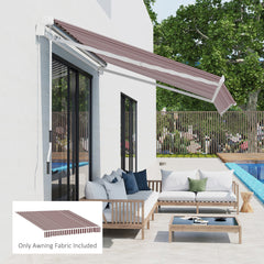 10' x 8' Retractable Awning Fabric Replacement Outdoor Sunshade Canopy Awning Cover, UV Protection, Grey