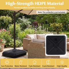 Cantilever Offset Umbrella Base with Wheels for Backyard Poolside