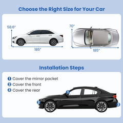 Car Cover for Automobiles 185 Inch Rain Sun UV Protection Universal Fit Sedan Toyota Corolla